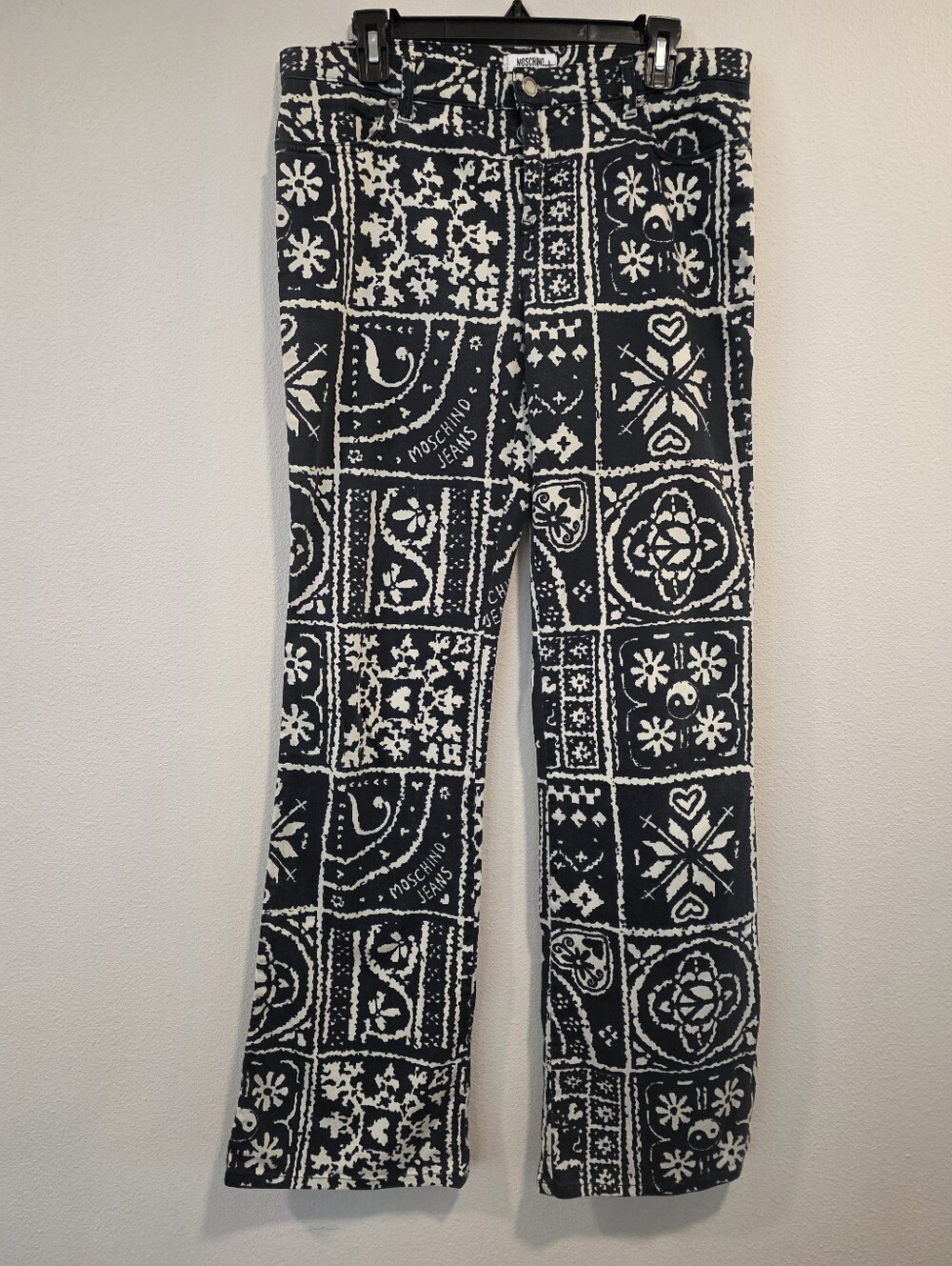Moschino Vintage Yin Yang Peace Flare Pants